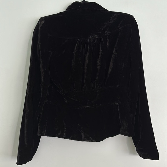 Apostrophe black velvet fitted blazer jacket coat women’s size 2 holiday party - Picture 3 of 10